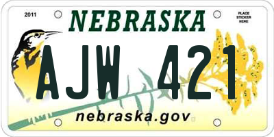 NE license plate AJW421