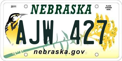 NE license plate AJW427