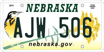 NE license plate AJW506