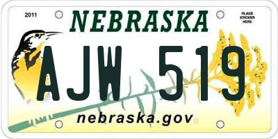 NE license plate AJW519