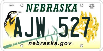 NE license plate AJW527