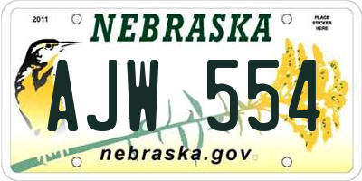 NE license plate AJW554