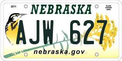 NE license plate AJW627