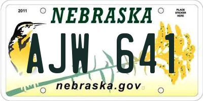 NE license plate AJW641