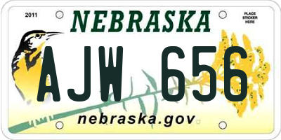 NE license plate AJW656