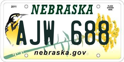 NE license plate AJW688