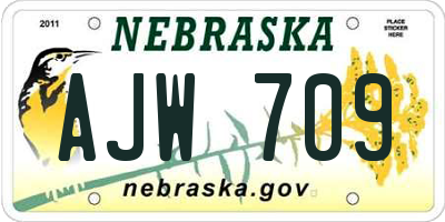 NE license plate AJW709