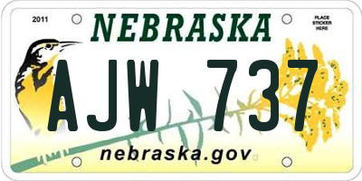 NE license plate AJW737