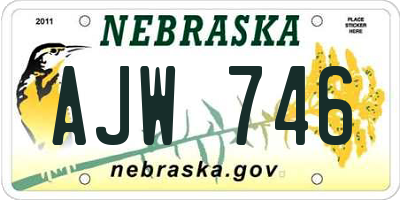 NE license plate AJW746