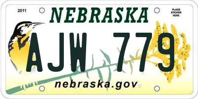 NE license plate AJW779