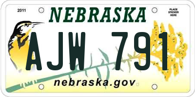 NE license plate AJW791