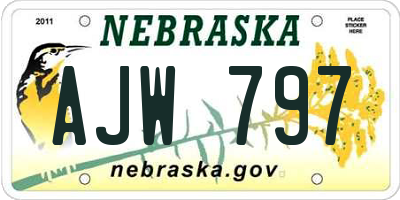 NE license plate AJW797