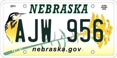 NE license plate AJW956