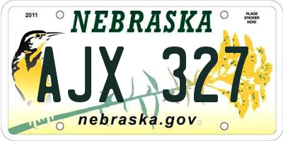 NE license plate AJX327