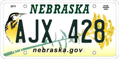 NE license plate AJX428