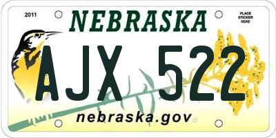 NE license plate AJX522