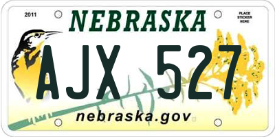 NE license plate AJX527
