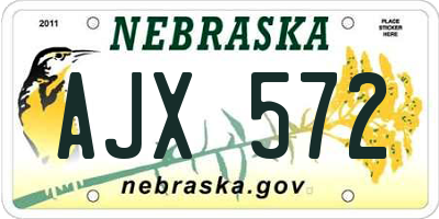 NE license plate AJX572