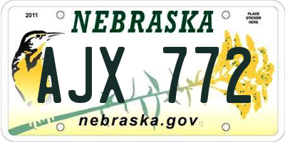 NE license plate AJX772