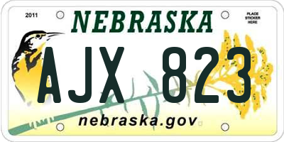 NE license plate AJX823