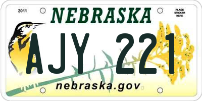 NE license plate AJY221