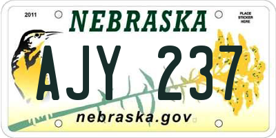 NE license plate AJY237