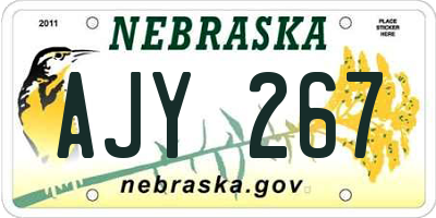 NE license plate AJY267