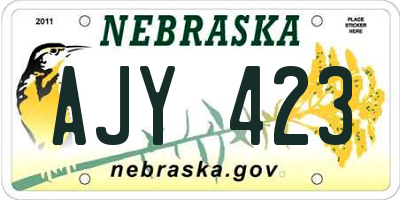 NE license plate AJY423