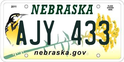 NE license plate AJY433