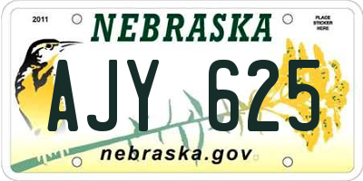 NE license plate AJY625
