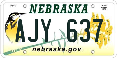 NE license plate AJY637