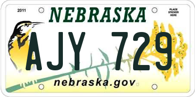 NE license plate AJY729