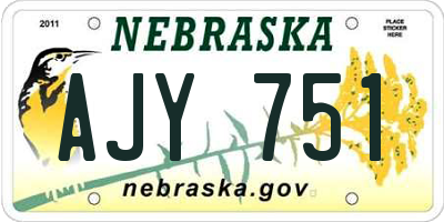 NE license plate AJY751