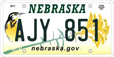 NE license plate AJY851