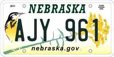 NE license plate AJY961