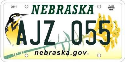 NE license plate AJZ055