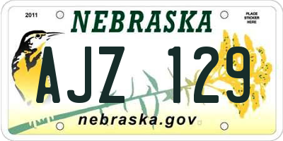 NE license plate AJZ129