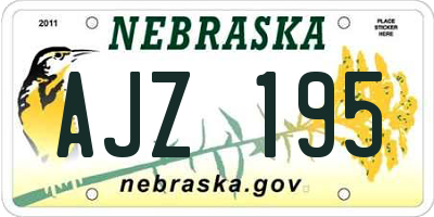 NE license plate AJZ195