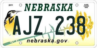 NE license plate AJZ238