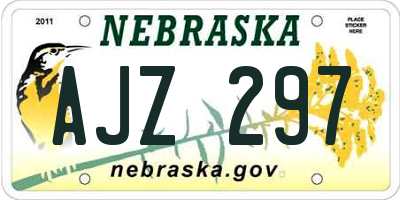 NE license plate AJZ297