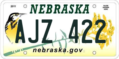 NE license plate AJZ422