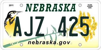 NE license plate AJZ425