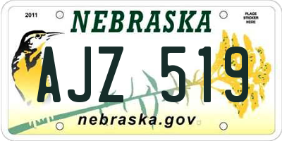 NE license plate AJZ519