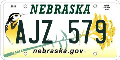 NE license plate AJZ579