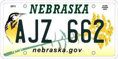 NE license plate AJZ662