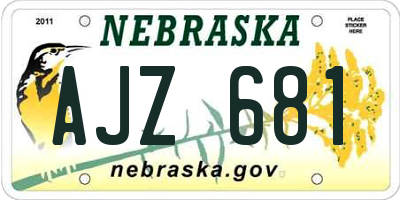 NE license plate AJZ681