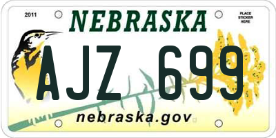 NE license plate AJZ699