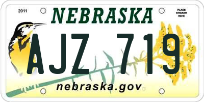 NE license plate AJZ719