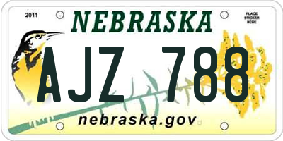 NE license plate AJZ788