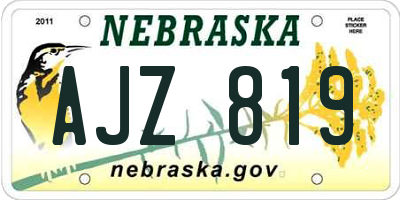 NE license plate AJZ819